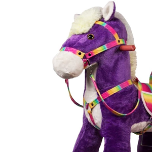 راکر اسب کودک چوبی بنفش -اسباب بازی